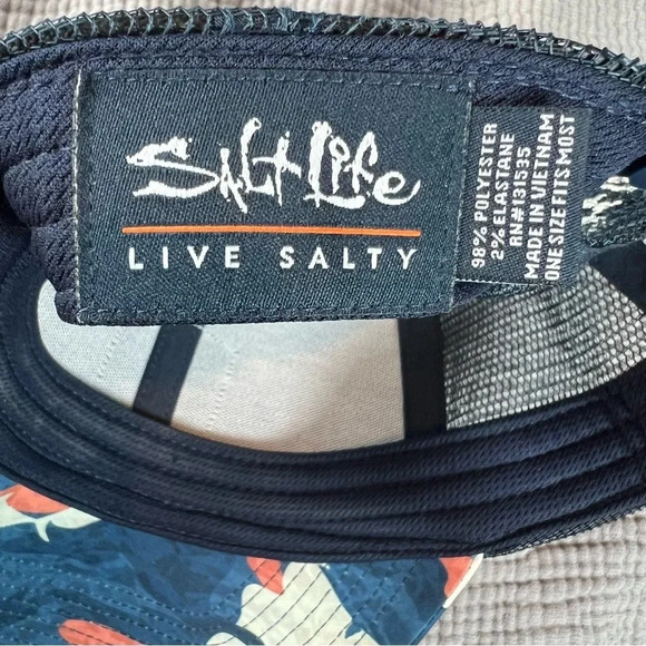 Salt Life Baseball Cap Blue Camo Mesh Back Hat Adult OS Snapback Adjustable  EUC - Picture 8 of 9